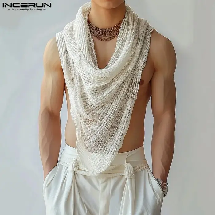 INCERUN – débardeur irrégulier pour hommes