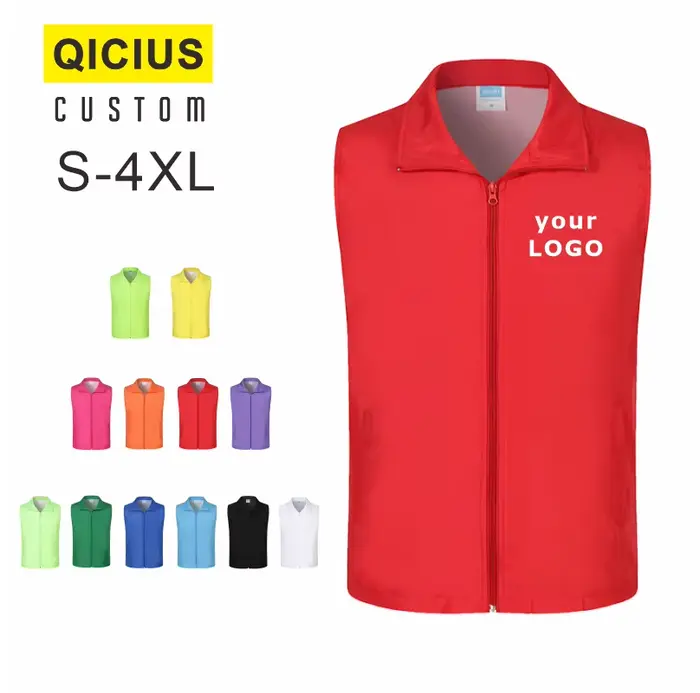 Gilet d'été fin et respirant sans manches, gilet de volontaire d'activité, impression de Logo personnalisé, texte de marque universel pour hommes et femmes 4xl