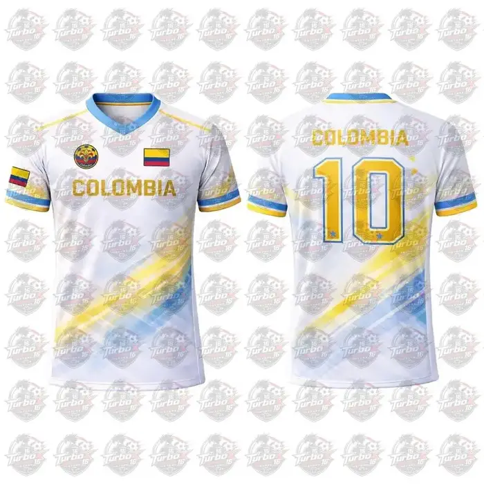 Nouveau Maillot de Foot 2026 Imprimé Drapeau Columbia pour Homme – T-shirt Sportif Respirant à Col Rond Unisexe – Idéal