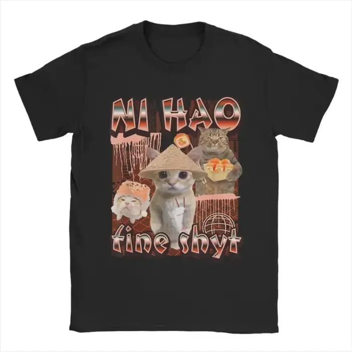 T-shirt humoristique Ni Hao Fine Shyt Meme pour hommes et femmes