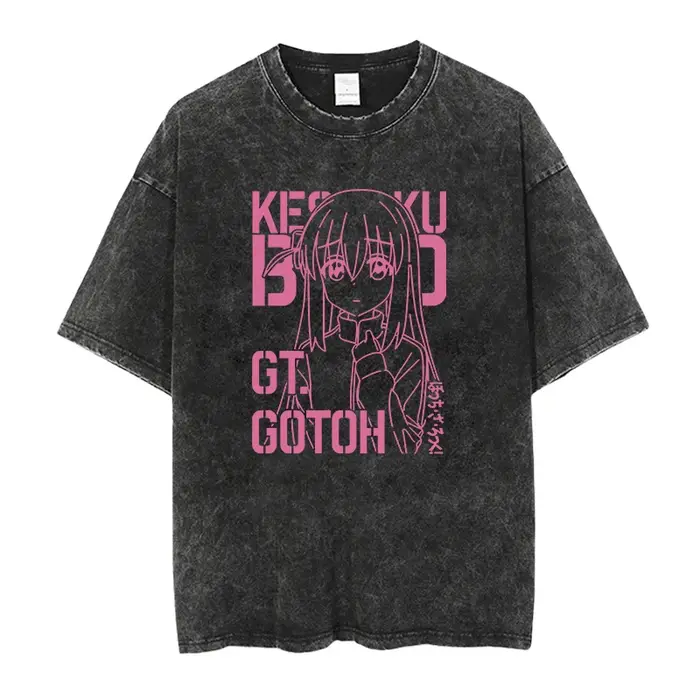 Hommes surdimensionnés imprimé t-shirts Bocchi Club groupe de musique Anime Bocchi The Rock couvertu
