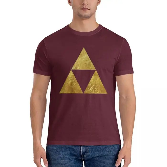 Or Triforce Symdangers T-shirt helpda pour hommes Économie en coton grande taille à manches courtes pour hommes O-Neck Vêtements d'été Y-S-6XL