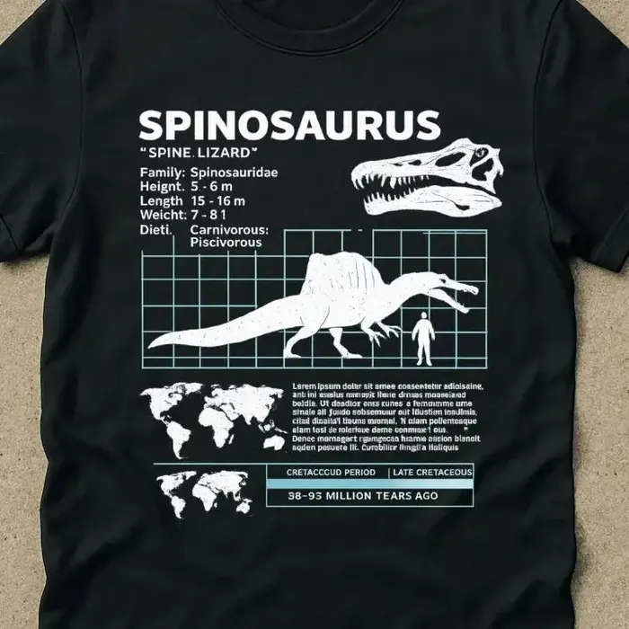 T-shirts avec fiches techniques Spinosaurus