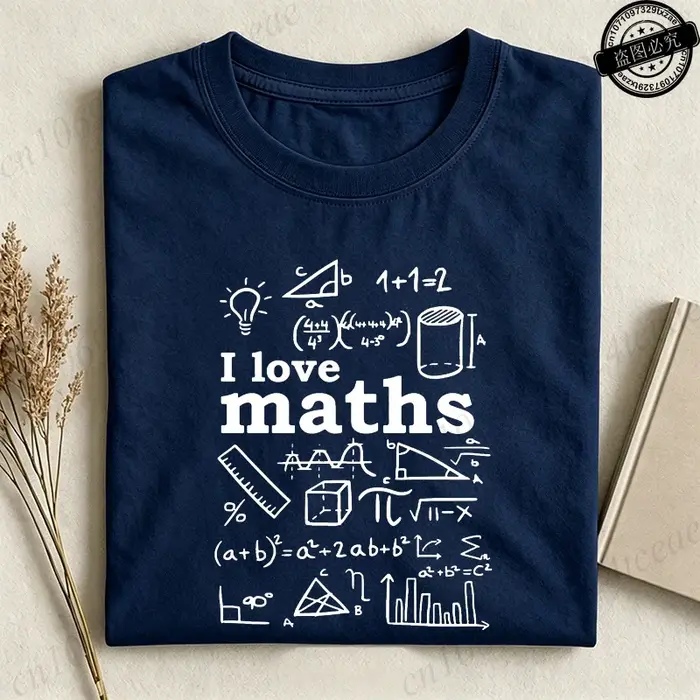 T-shirts humoristiques « I Love Math » pour hommes et femmes, T-shirt à manches courtes pour hommes,