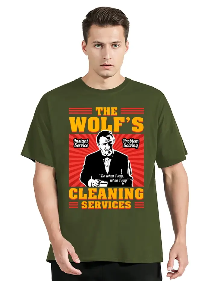 Film Pulp Fiction le loup Vintage T-Shirt vêtements pour hommes surdimensionné T-Shirt Harajuku à ma