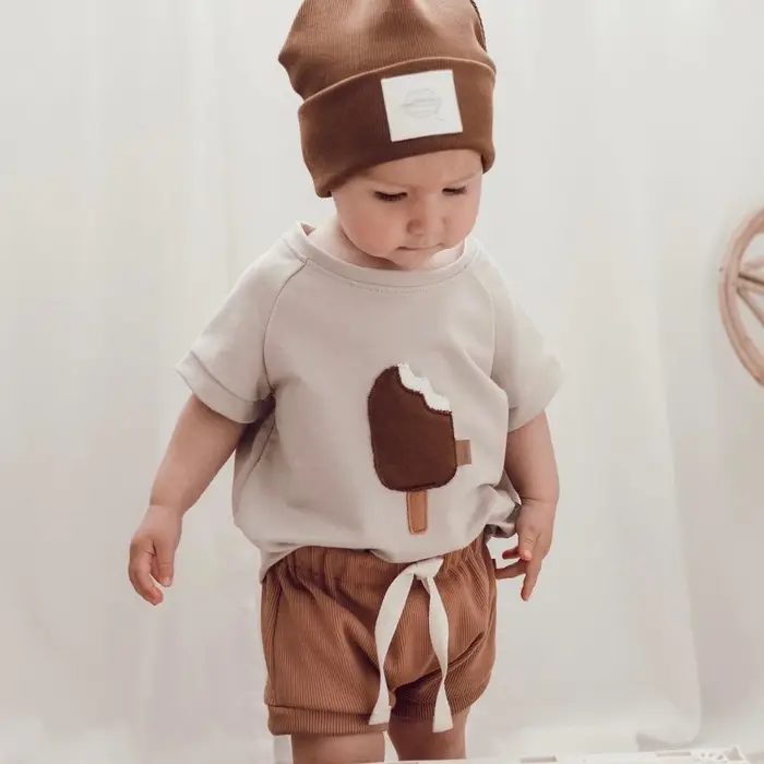 T-shirt imprimé crème glacée colorée pour enfants