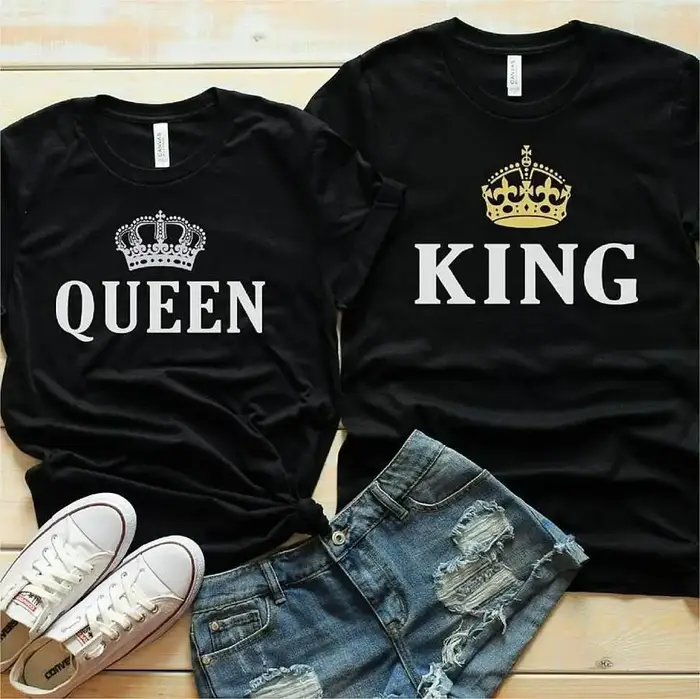 T-shirt à Manches Courtes et Col Rond pour Homme et Femme, Vêtement à la Mode, dériv, Reine, Couronn