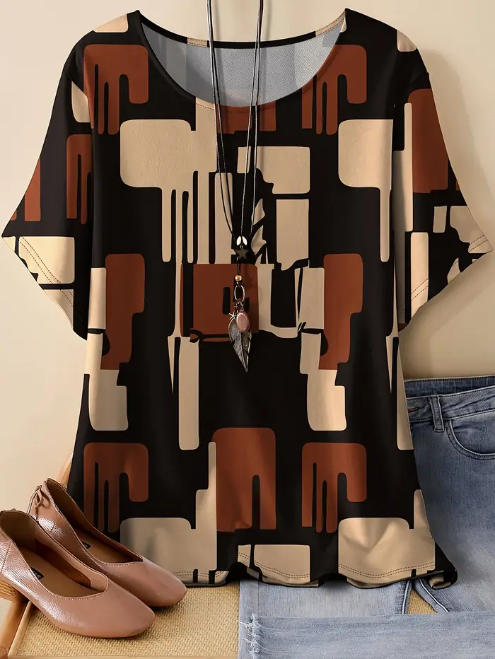 T-shirt à imprimé léopard pour femme
