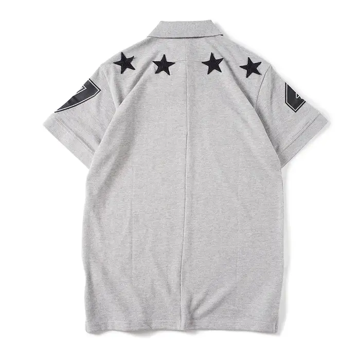 Haut nouveau hommes luxe 2021 classique brodé PU cuir étoile 74 polos chemise Hip Hop Skateboard coton Polo Top M-2XL # D177