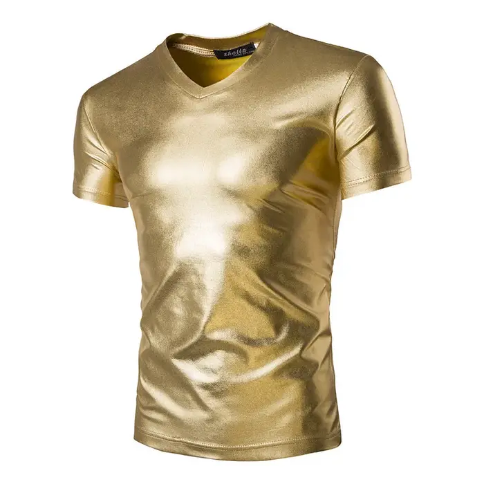 T-shirt Homme Slim Fit à Manches Courtes – Nouvelle Collection Tendance pour Soirées – Coton Décontracté à Surface Brillante – Offre Spéciale de la Saison