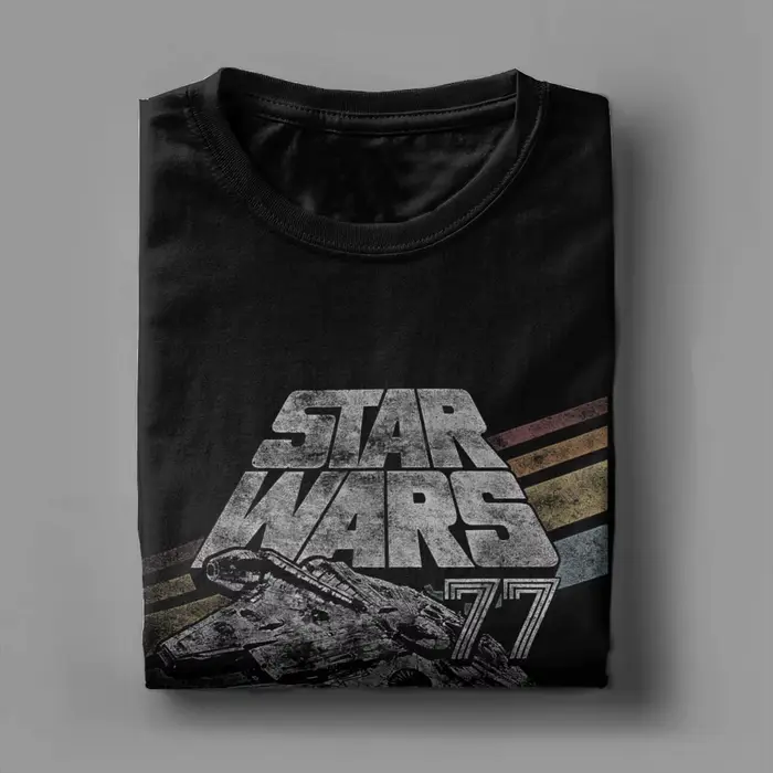 Étoiles T-Shirts hommes Millennium Falcon 77 mode pur coton t-shirt col rond manches courtes