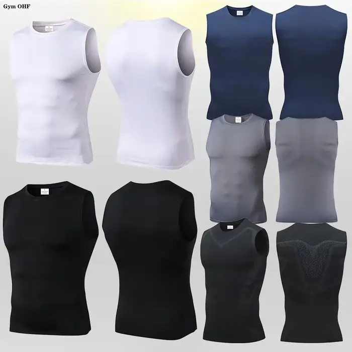 Hommes séchage rapide course T-Shirts Compression gilet sans manches séchage rapide Jersey chemise d'entraînement gymnase hommes débardeur