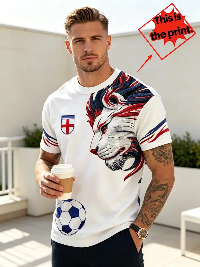 T-shirt imprimé Lion d'Angleterre pour hommes