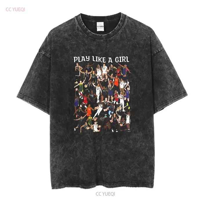 Play Like A Girl WNBA joueurs Jersey t-shirt manches longues ou courtes vintage lavé doux confortable polyvalent homme élégant