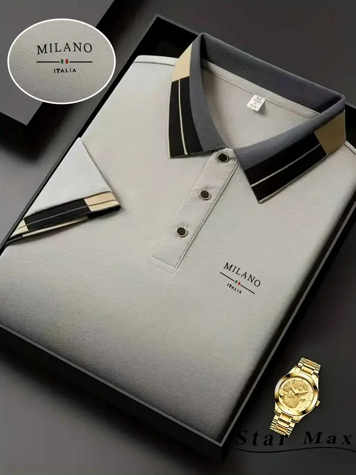 Polo homme luxe à manches courtes avec broderie cheval