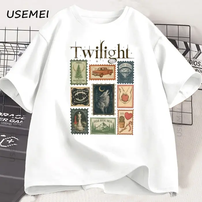 Vintage crépuscule fourchettes T-shirt livre amant coton hommes femmes T-shirt unisexe vêtements été