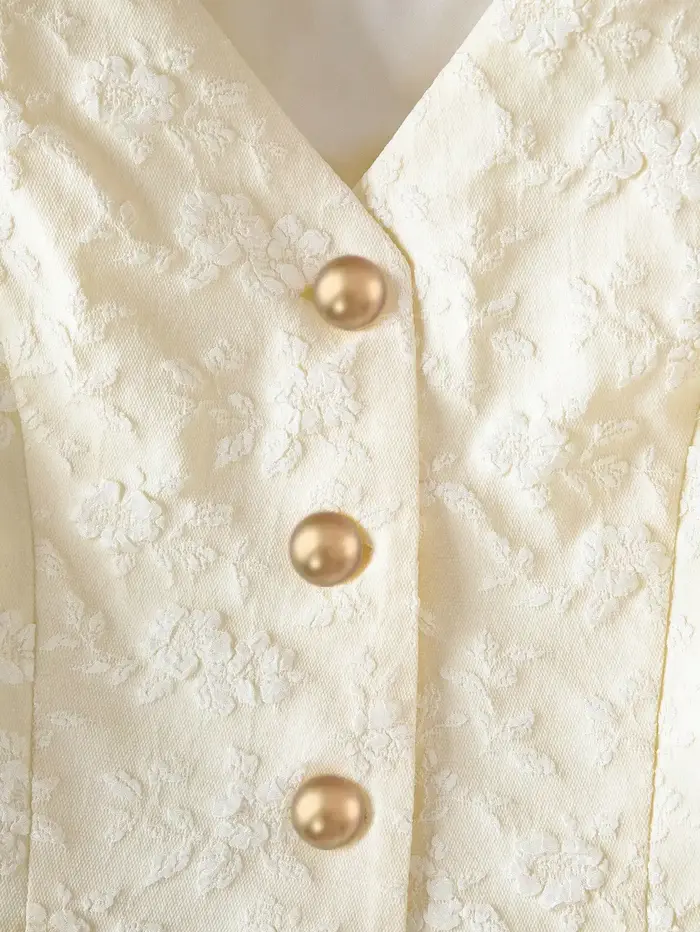 Gilet de costume décontracté en tissu texturé pour femme – Élégant et sans manches