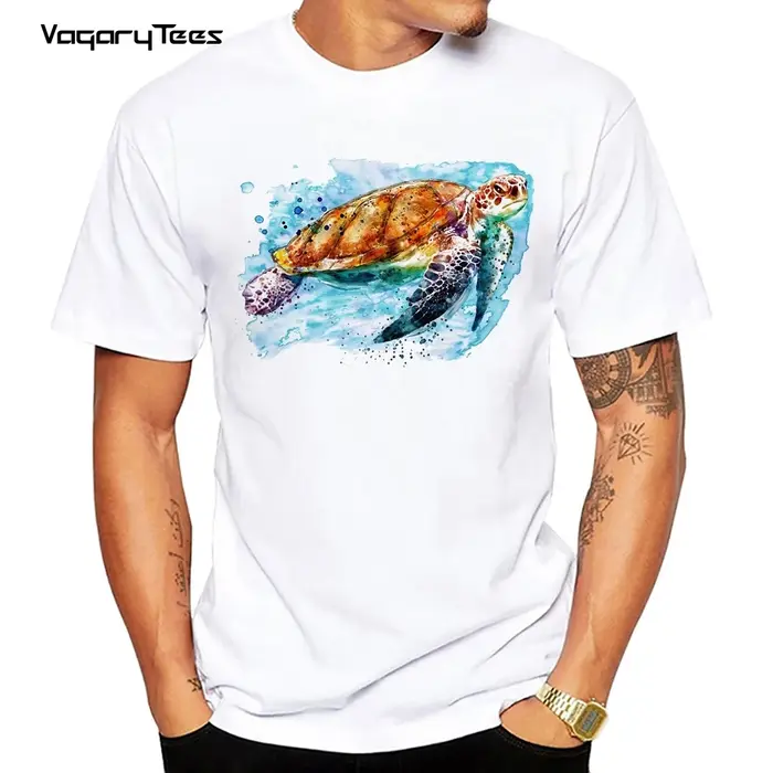 Drôle aquarelle animal T-shirt pour hommes haut