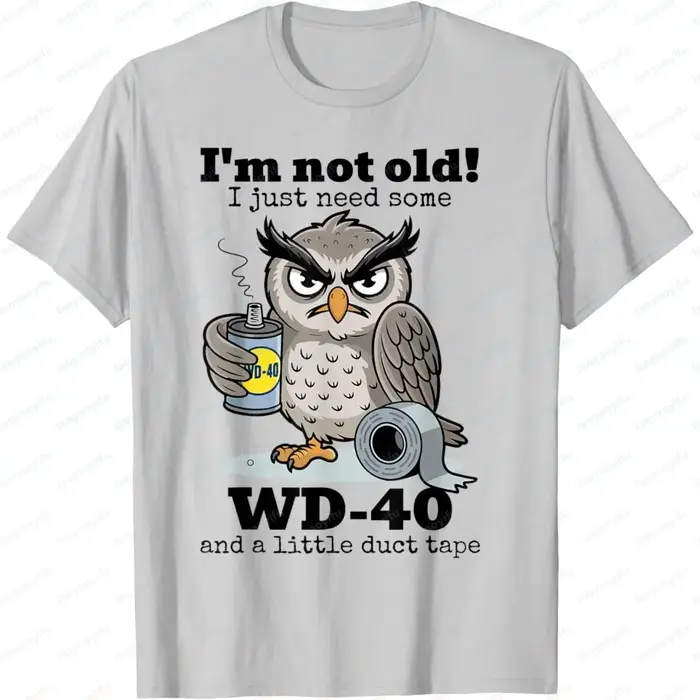 T-shirt graphique décontracté pour hommes, à la mode, à manches courtes, avec motif hibou, « Je ne s