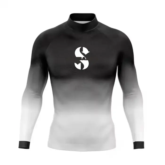 Été hommes éruption garde à manches longues Surf natation T-shirt plage Protection UV maillots de bain Lycra Surf plongée maillot de bain Rashguard chemise