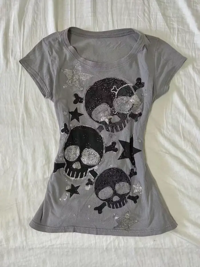 T-shirts pour femmes japonais Y2k, vêtements tendance des années 2000, hauts, imprimé graphique étoi