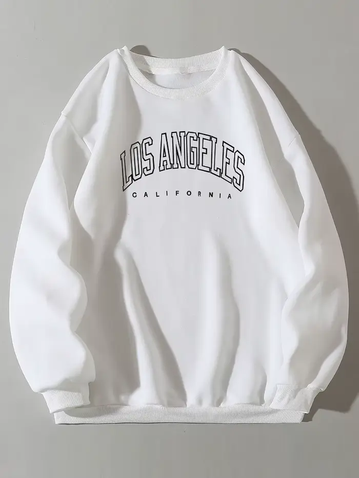 Sweat-shirt à col ras du cou pour femme