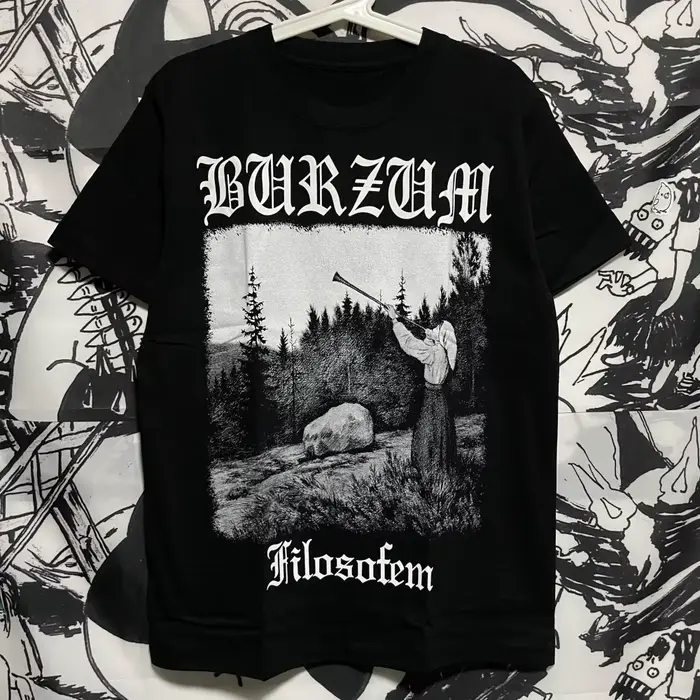 Burzum Band imprimé métal européen et américain 100% pur coton hommes été imprimé T-shirt