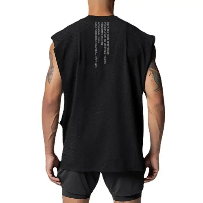 Débardeur de musculation surdimensionné pour hommes, sans manches, épaules tombantes, ample, Fitness