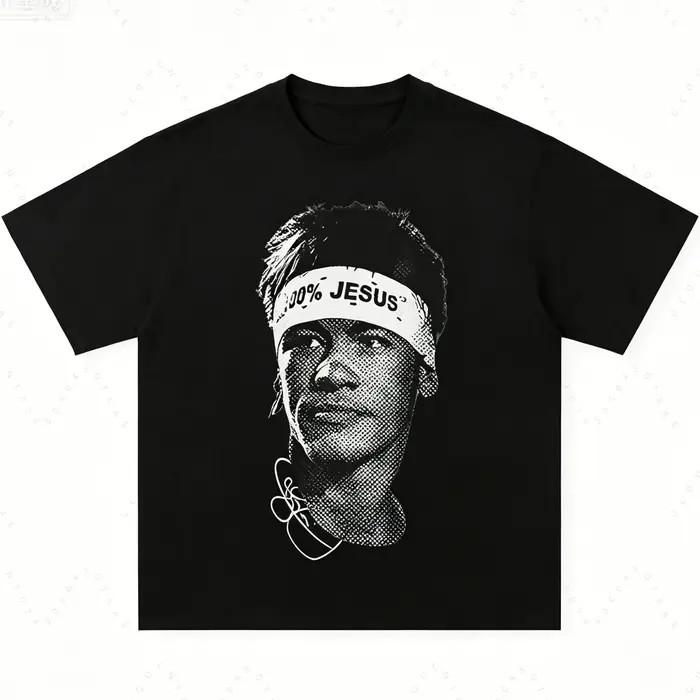 T-shirt en coton à manches courtes imprimé Neymar Star du football américain pour hommes et femmes