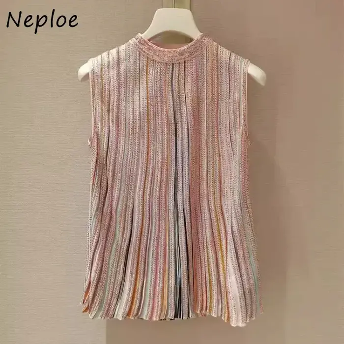 Neploe-Économie Harajuku à col rond pour femmes