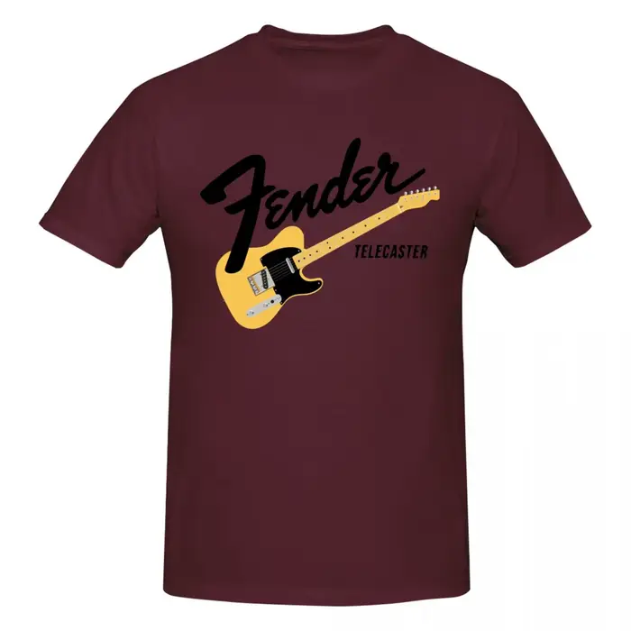 Fender Jimi Hendrix T-shirts vintage à col rond pour hommes et femmes, avec motif de guitare électri