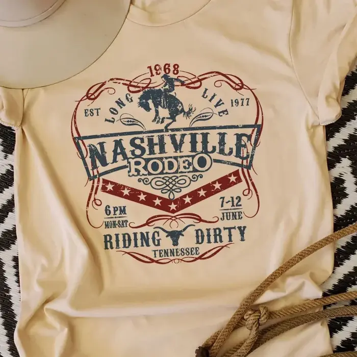Nashville Rodeo Western graphique T-Shirt femme Vintage Cowgirl Tennessee pays musique T-Shirt dames