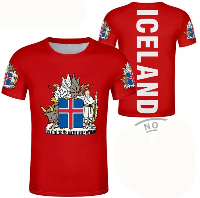 T-shirt unisexe décontracté avec emblème de la Nation islandaise