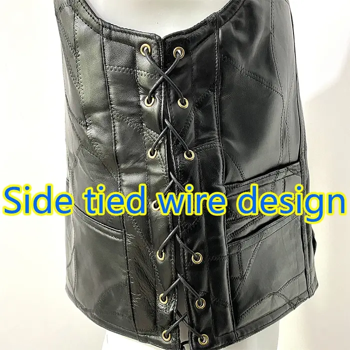 Gilet de motard en cuir pour homme