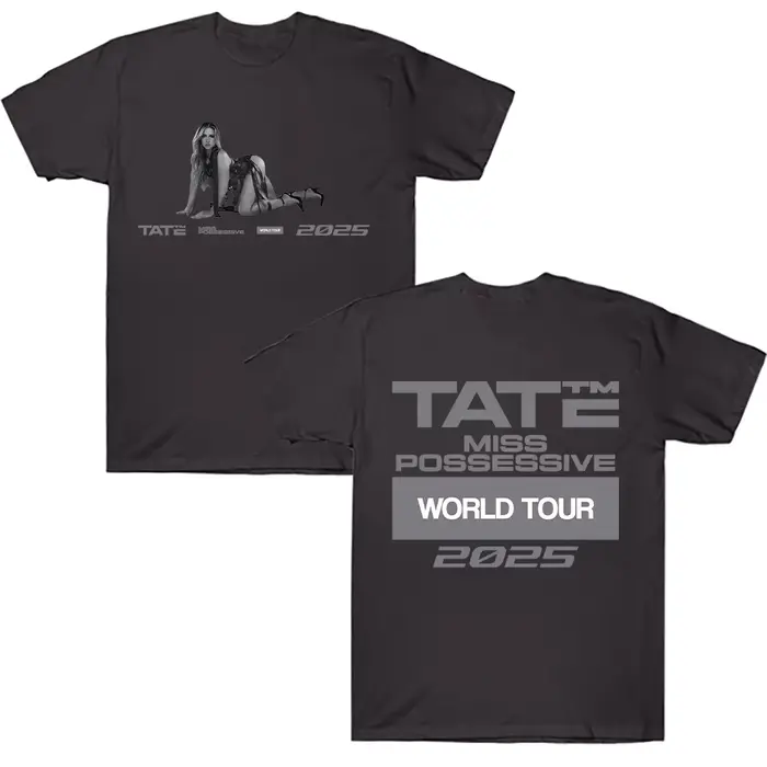 Tate McRae Miss Possessive 2025 World Tour Tee Hommes Femmes Vêtements Coton Manches Courtes T-shirt