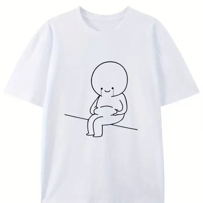 T-shirt à manches courtes pour l'été, avec un design créatif et un col rond, unisexe, décontracté, p