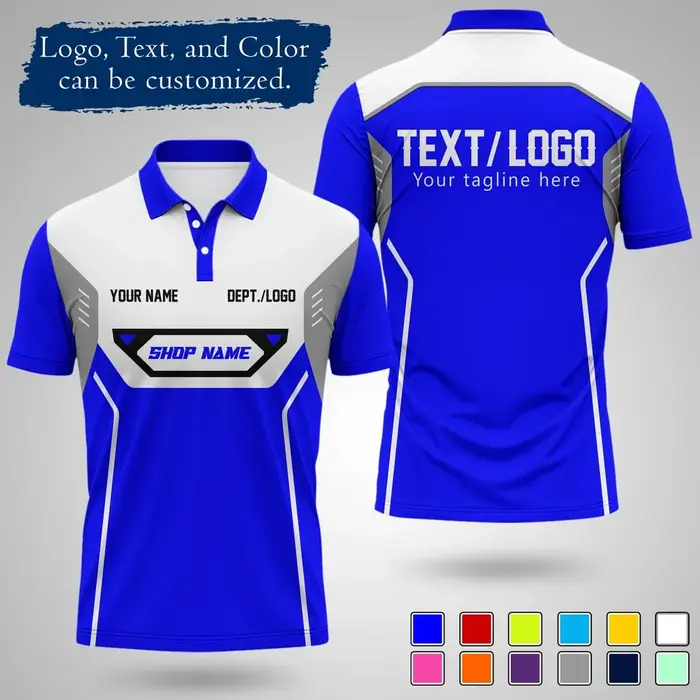 Polo d'équipe personnalisé avec nom, logo et impression du département – Uniforme à séchage rapide p