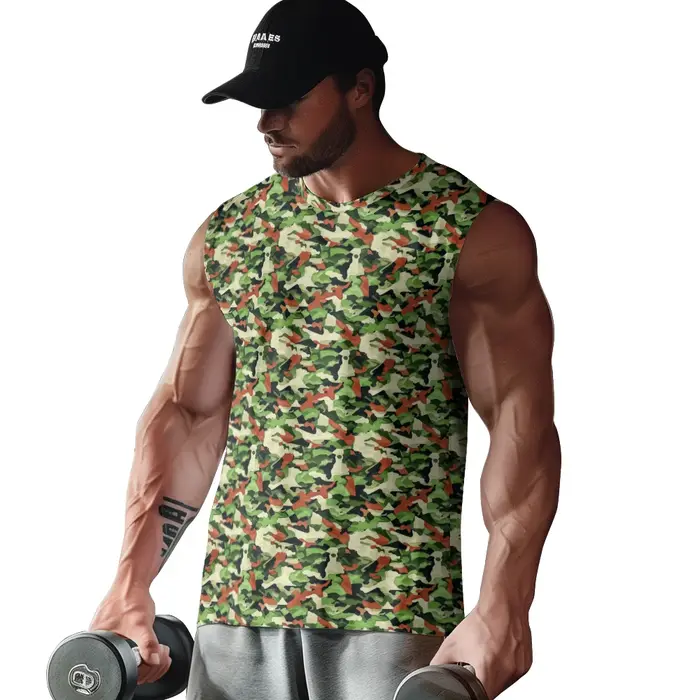 Animal camouflage léopard hommes débardeurs été gymnase à la rue sans manches musculation respirant gilet d'entraînement vêtements de fitness musculaire