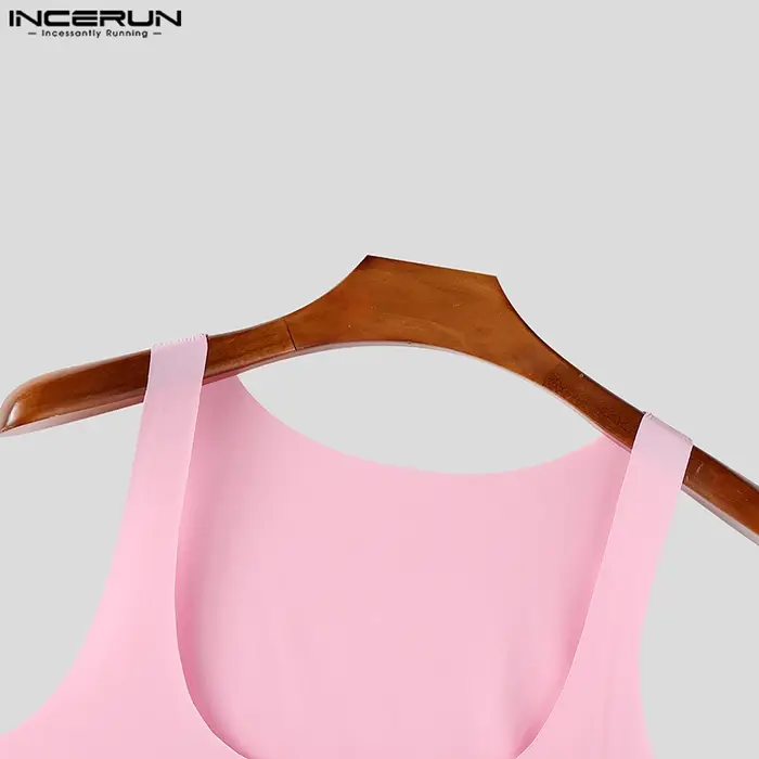 Été hommes débardeurs mode Sexy hauts sans manche INCERUN décontracté haut t-shirt surdimensionné couleur unie vêtements