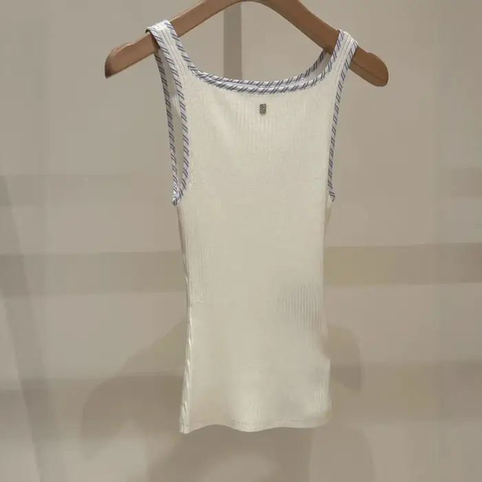 Débardeur tricoté blanc pour femme