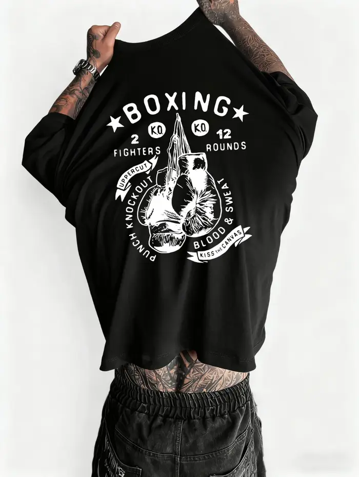 T-shirt imprimé boxe pour hommes