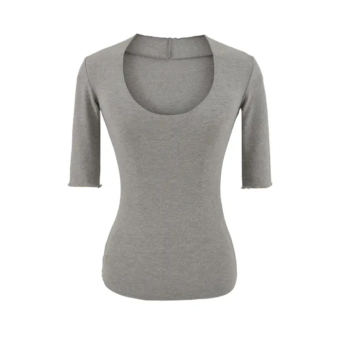 T-shirt à manches longues en coton et élasthanne pour femme