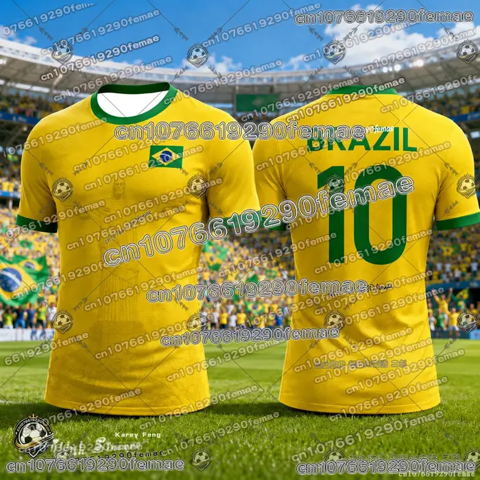 T-shirt de supporter de football Brésil 2026 – Nouveauté streetwear – Maillot