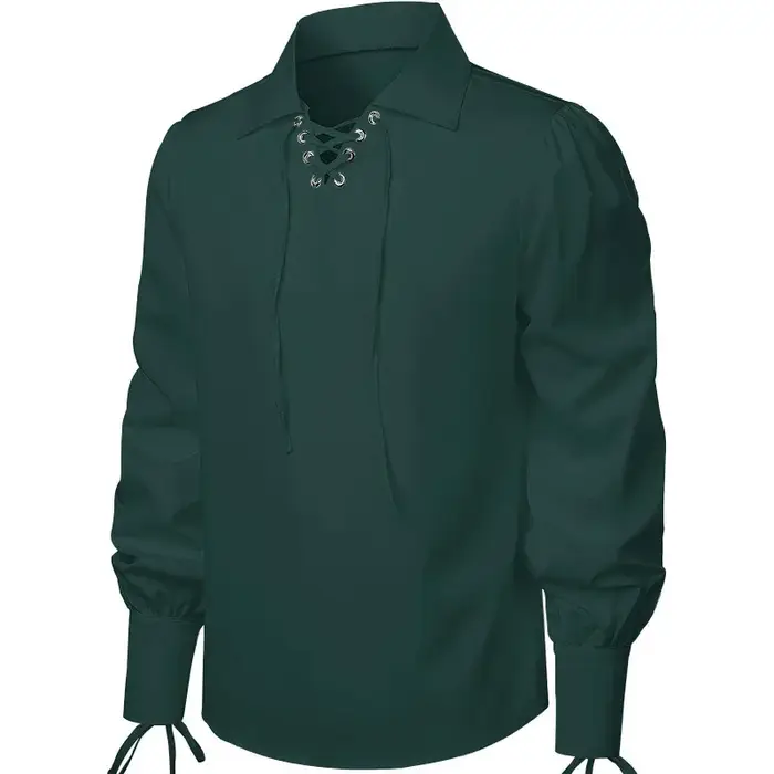 Chemise rétro médiévale à manches longues pour hommes et femmes