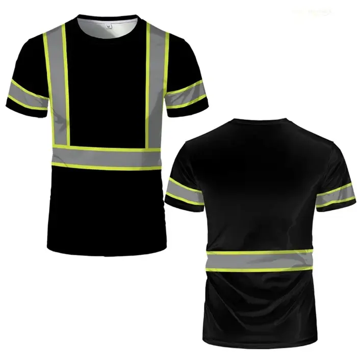 T-shirt de travail de sécurité à rayures simples