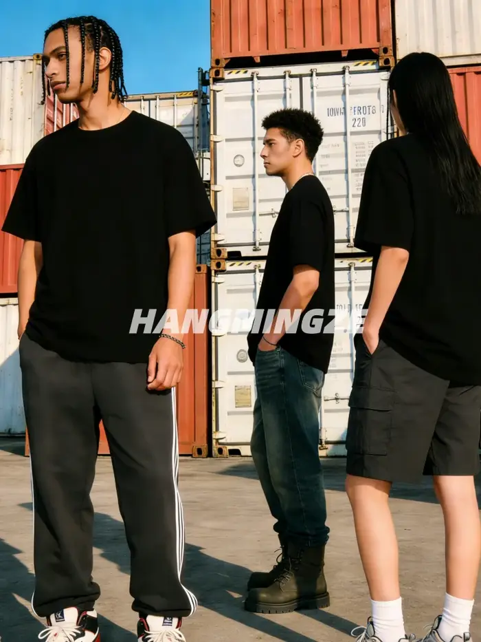 Lot de 3 T-shirts Américains en Coton Lourd 230 GSM à Manches Courtes pour Hommes et Femmes