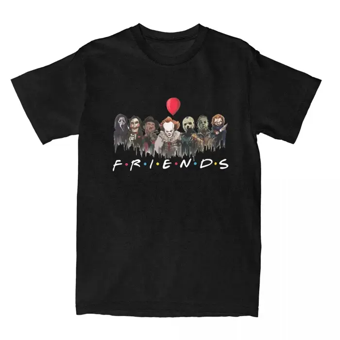 T-Shirt à Manches Courtes en Coton à Col Rond pour Homme et Femme, Vêtement d'Halloween, Film d'Horr