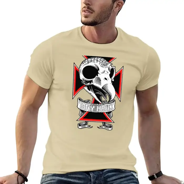 TONY HAWK-T-Shirt à Manches Courtes et Col Rond pour Homme
