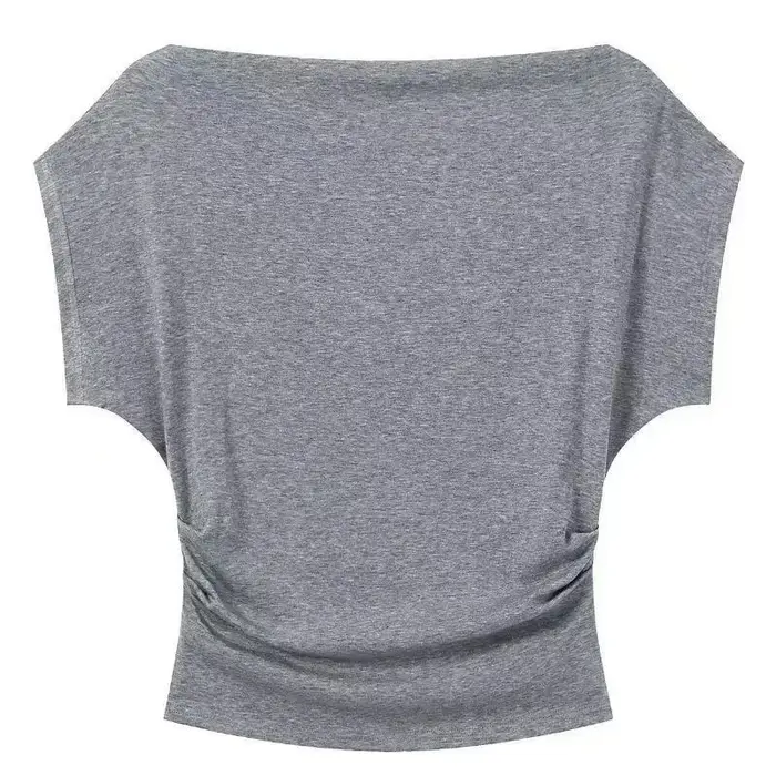 2025 vêtements pour femmes rayé t-shirts à manches courtes Slash cou décontracté Camisetas Ropa Mujer mode été