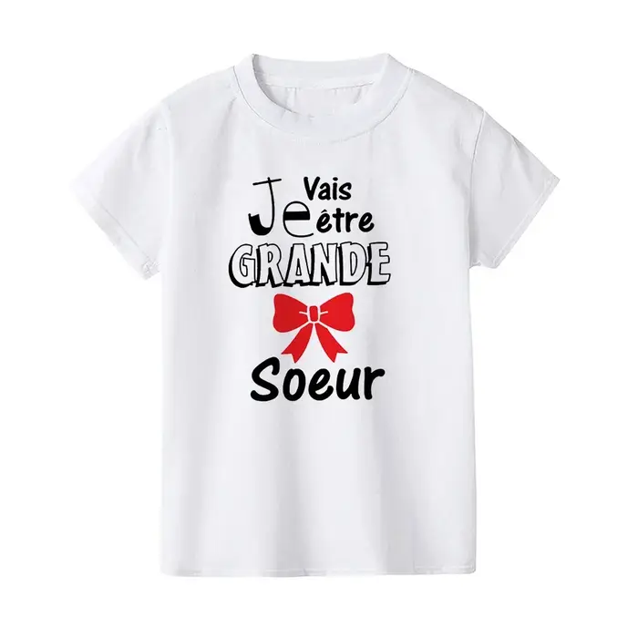 Futur grand frère/soeur du monde enfants T-shirt bébé annonce grossesse enfant